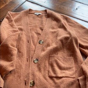 Madewell coral cropped cardigan